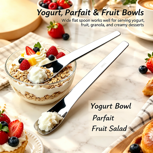 316L Stainless Steel Dessert Spade Spoon, Mirror Polished Thick Multi‑Purpose Spoon🥄 - image 1