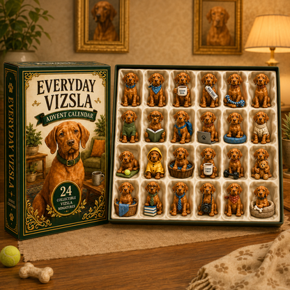 Everyday Vizsla Advent Calendar 2026 – 24 Days of Adorable Vizsla Miniatures, Daily Dog Moments & Perfect Gifts for Vizsla Lovers, Acrylic Charms Blind Box