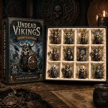 ⚔️Undead Vikings Advent Calendar 2026 – 24-Day Countdown with Collectible 3D Undead Warrior Miniatures, Acrylic Charms Blind Box