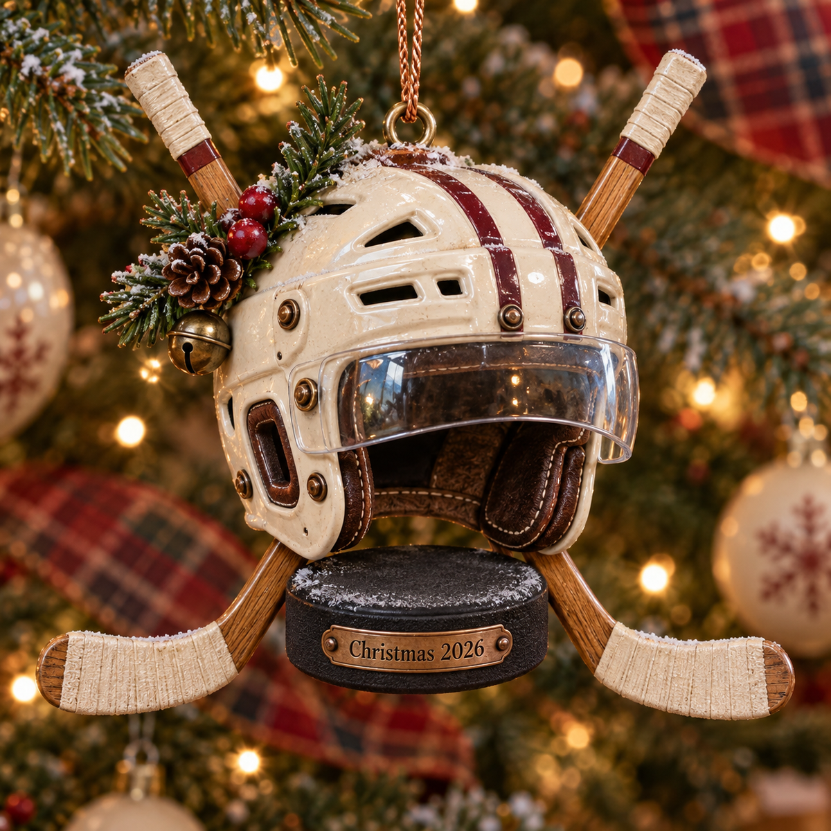 2026 Hockey Christmas Ornaments – 5 Unique Helmet, Stick & Puck Designs for Hockey Fans