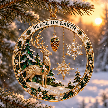 2026 Christmas Blessings Hanging Ornaments – 9 Festive Designs with Holiday Scenes, Stars & Snowflakes