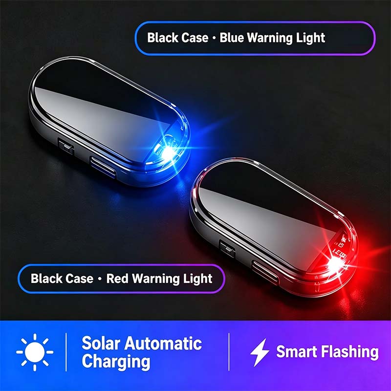 2PCS Solar Powered Fake Car Alarm Light, Auto Light Sensor LED Simulated Security Warning Light🚨 - image 15