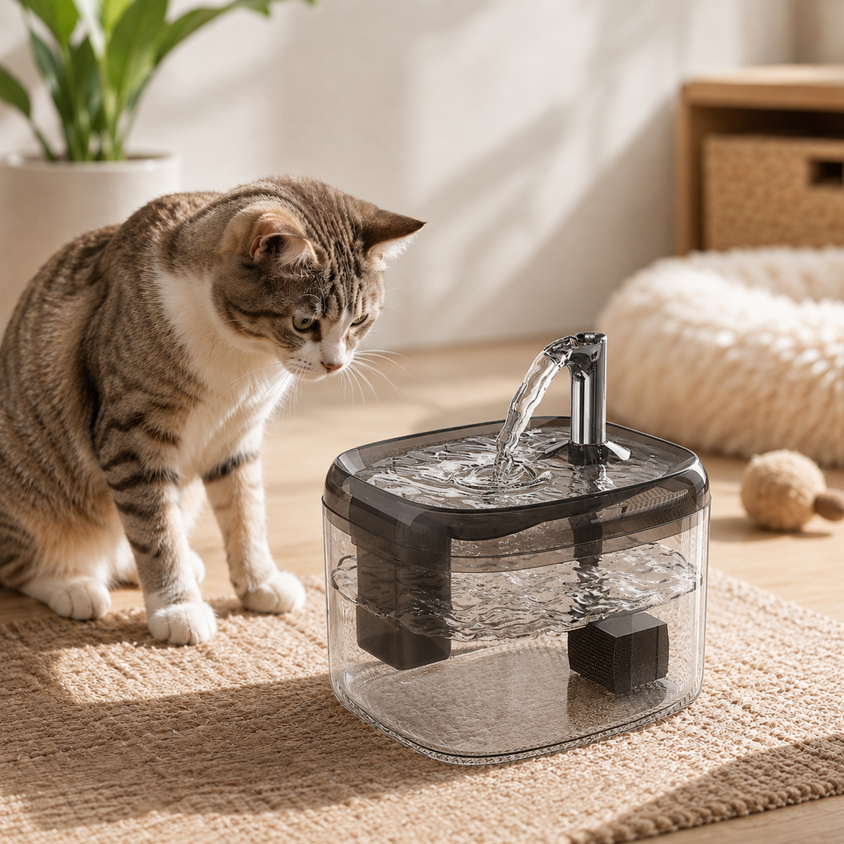 1.5L USB Automatic Cat Water Fountain with Filter for Cats and Small Dogs - image 2