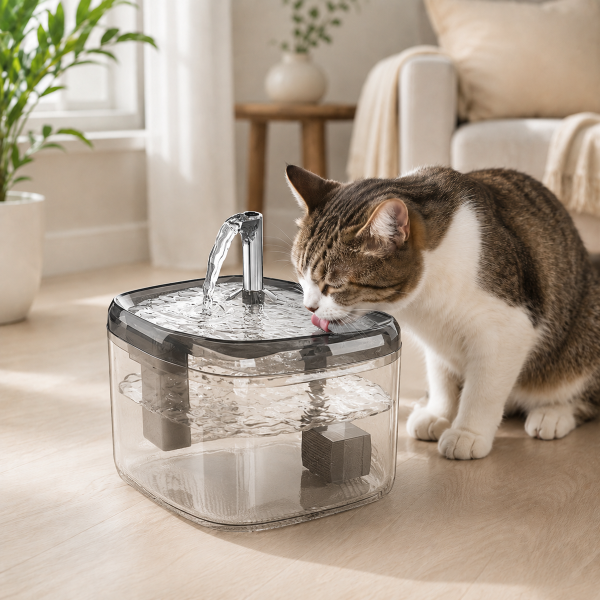 1.5L USB Automatic Cat Water Fountain with Filter for Cats and Small Dogs - image 3