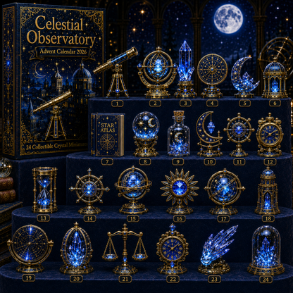 Celestial Observatory Advent Calendar 2026 – 24-Day Crystal Astronomy Miniature Collection | Moon, Stars & Cosmic Treasures