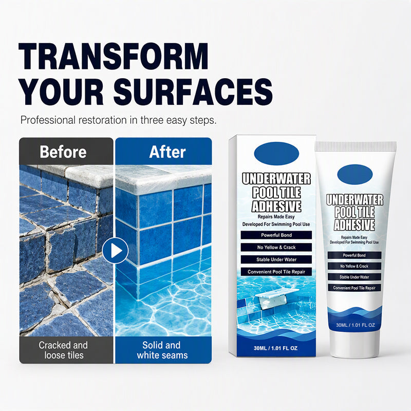 🥳2026 HOT SALE🥳💞50K+ SOLD!💦High Strength Underwater Pool Tile Adhesive🛠️