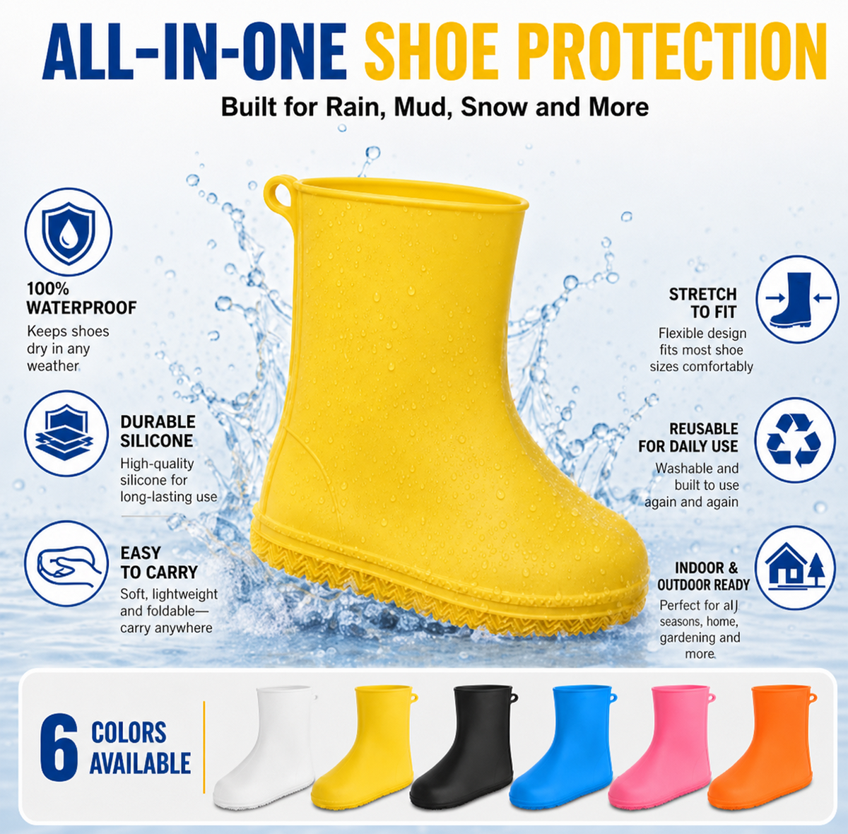 Stop Soaked Sneakers! Heavy-Duty Rain Shoe Covers – Anti-Slip & Fold Into Your Bag 🌧️ - image 8