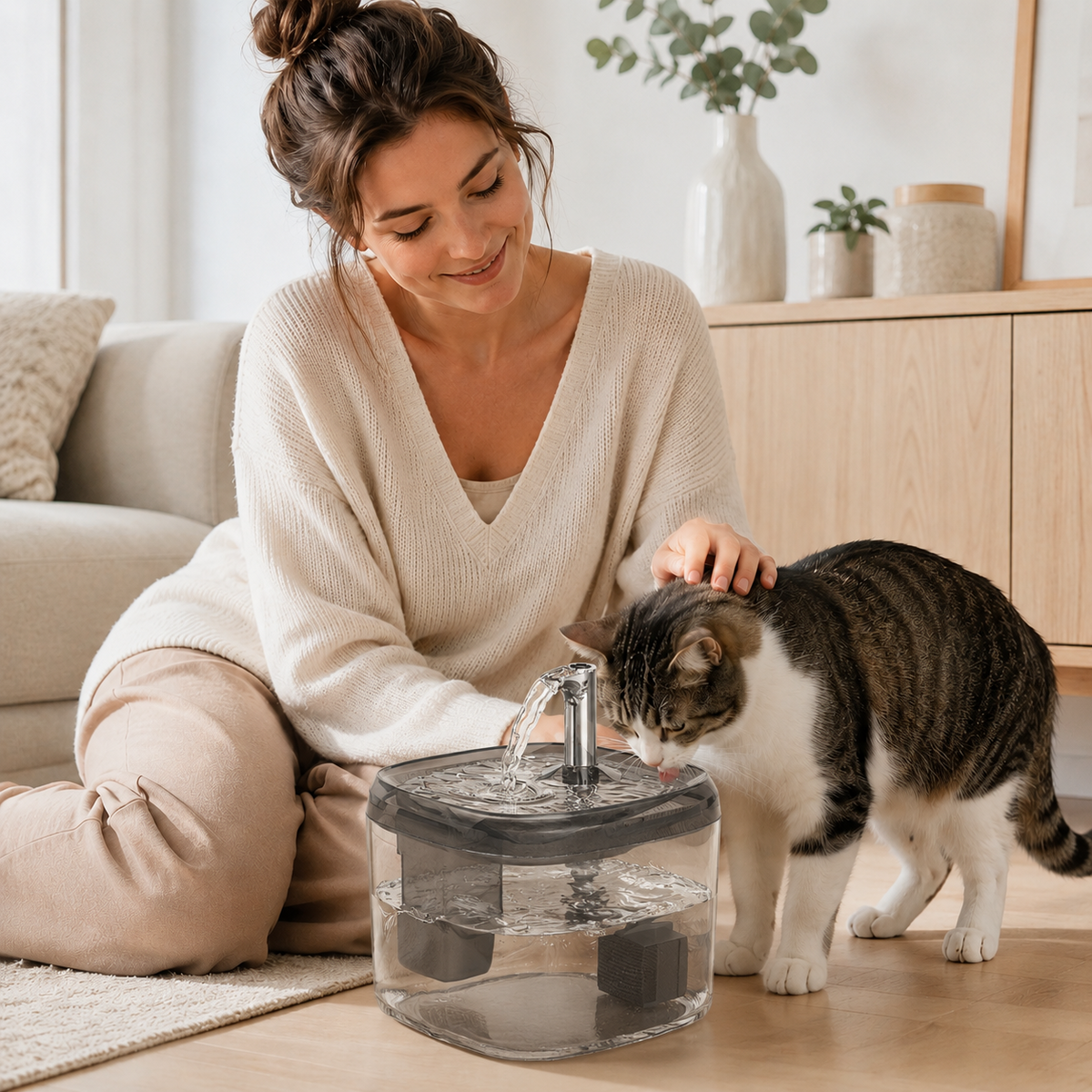 1.5L USB Automatic Cat Water Fountain with Filter for Cats and Small Dogs - image 5