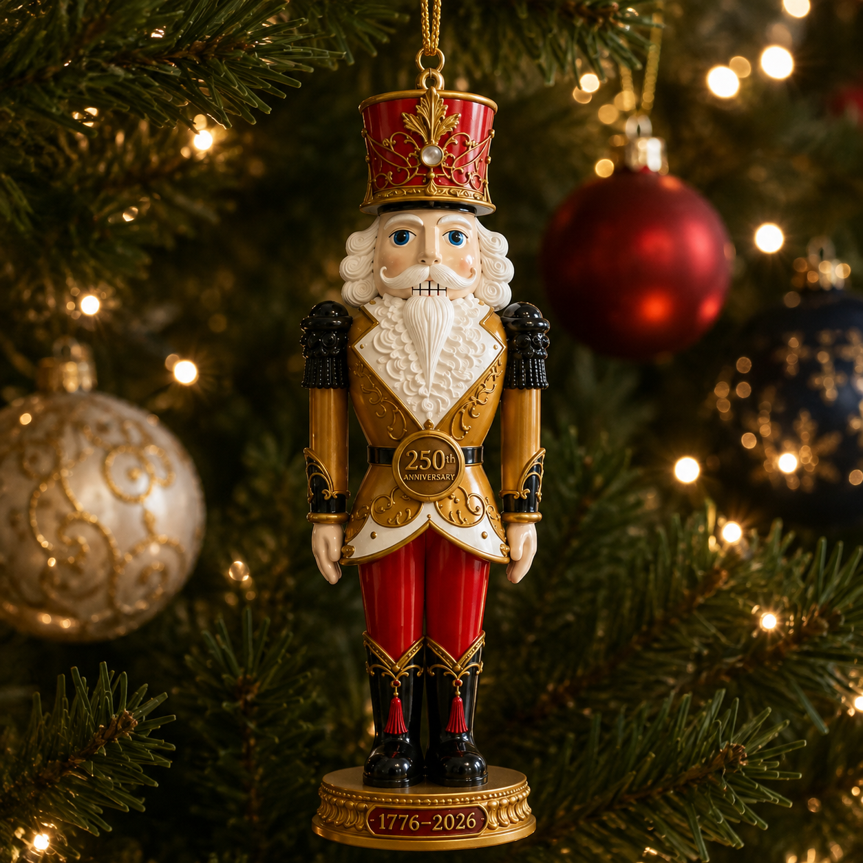 🔥Last 30 pcs✨⏰ Limited anniversary edition✨2026 America 250th Anniversary Heritage Gold Nutcracker Ornament