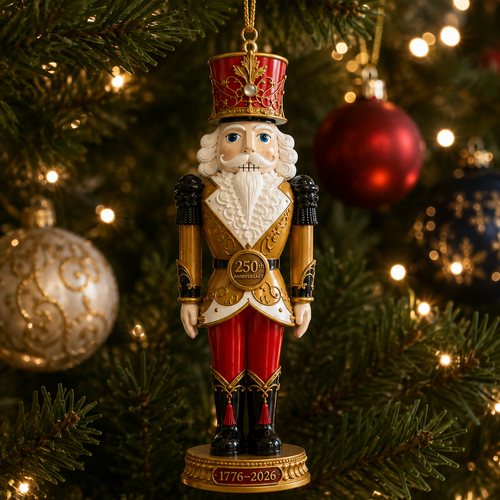 🔥Last 30 pcs✨⏰ Limited anniversary edition✨2026 America 250th Anniversary Heritage Gold Nutcracker Ornament