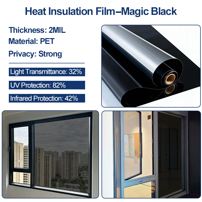 Static Cling Window Privacy Film UV Blocking Mirror Tint - image 4