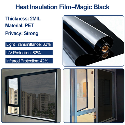 Static Cling Window Privacy Film UV Blocking Mirror Tint - image 4