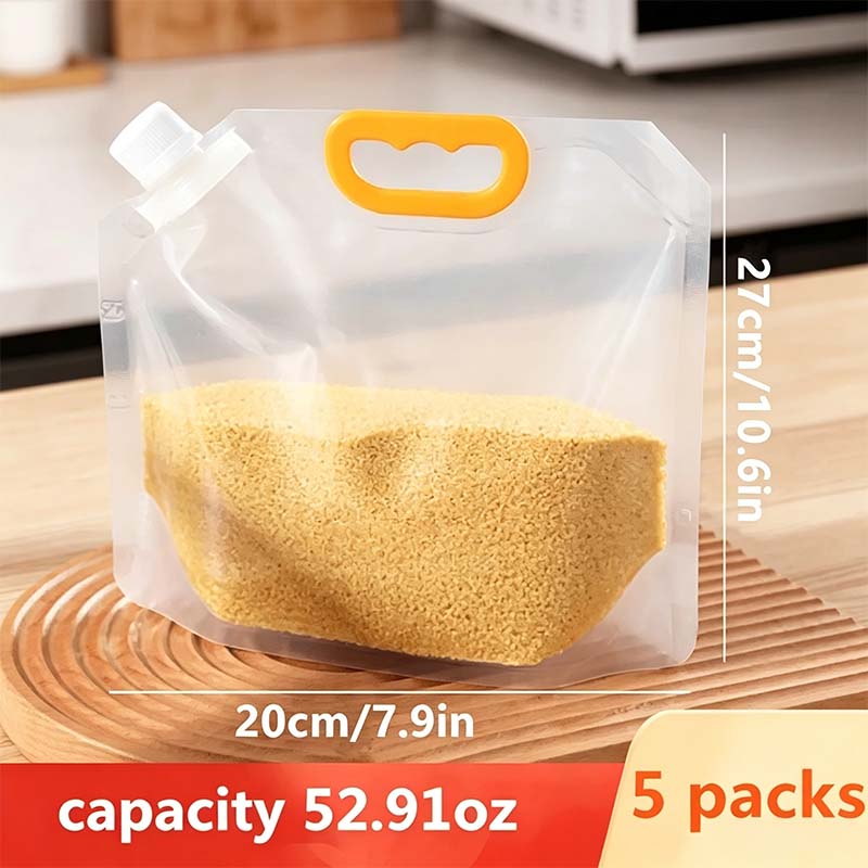 5pcs/pack Grain Sealed Bags, Transparent Food Storage Bags, Moisture-Proof and Pest-Resistant🌾 - image 10