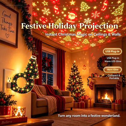 2026 New USB Plug-In Christmas Projector Night Light, 6+ Holiday Pattern Ceiling Lamp🎄 - image 5