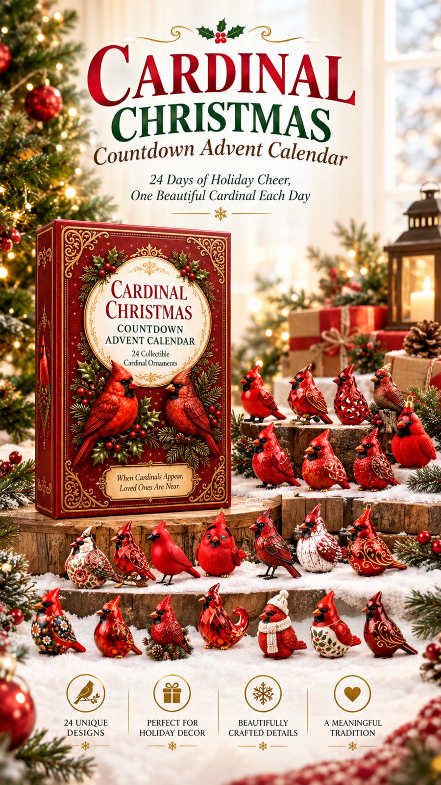 Cardinal Christmas 24 Day Countdown Advent Calendar