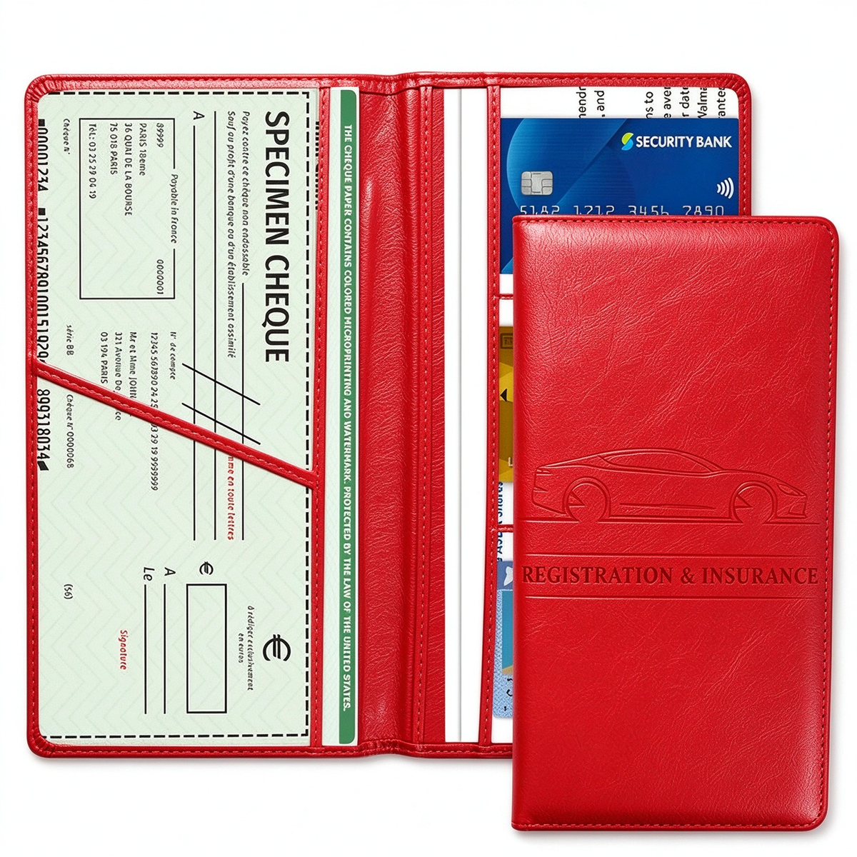 Car Registration & Insurance Card Holder, Magnetic Closure Vehicle Organizer 💳