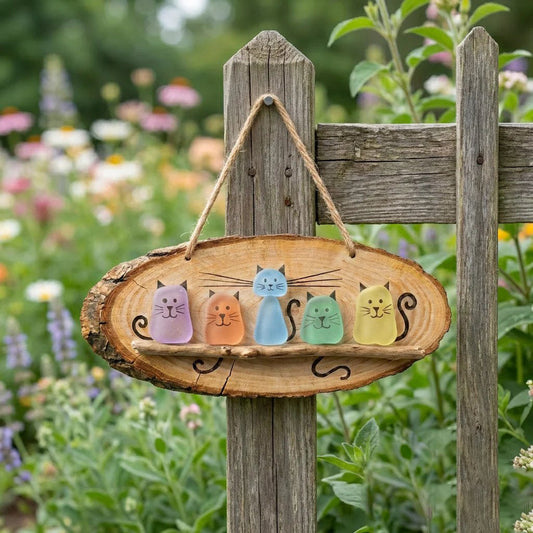 😻💕 Super Cute Sea Glass Cat Wall Hanging ✨🐾