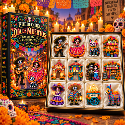 Pueblo del Día de Muertos 2026 – 24-Day Day of the Dead Collectible Countdown Calendar with 24 Unique Miniatures