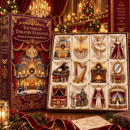 Victorian Theatre Elegance 2026 – 24 Days of Christmas Stage Wonders Collectible Countdown Calendar, 24 Unique Victorian Theatre Miniatures for Theatre Lovers