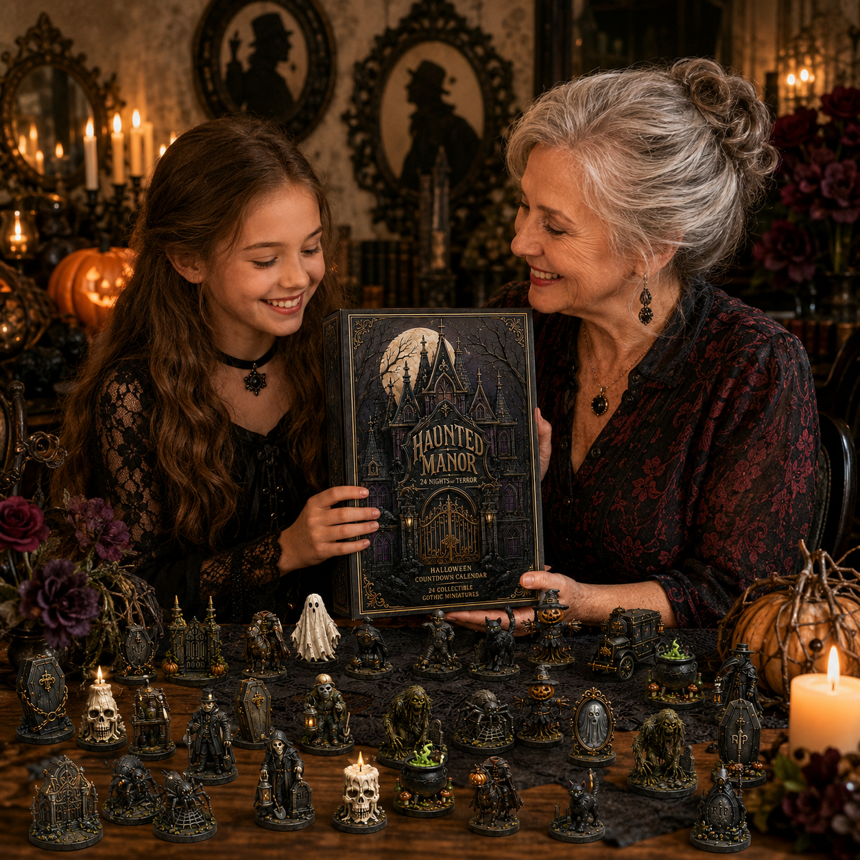 Haunted Manor Halloween Countdown Calendar 2026 – 24 Nights of Terror Gothic Miniature Collectibles