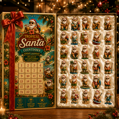✨24-Day Christmas Countdown Advent Calendar –Beach-vacation Santa Claus
