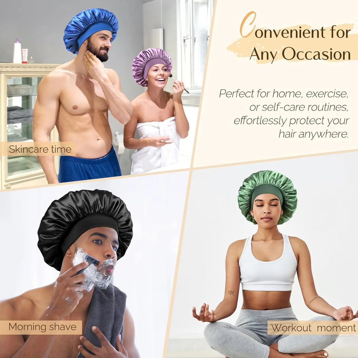 Bonnet for Men Hair Bonnet for Sleeping Double Layer Satin Bonnets 😴 - image 4