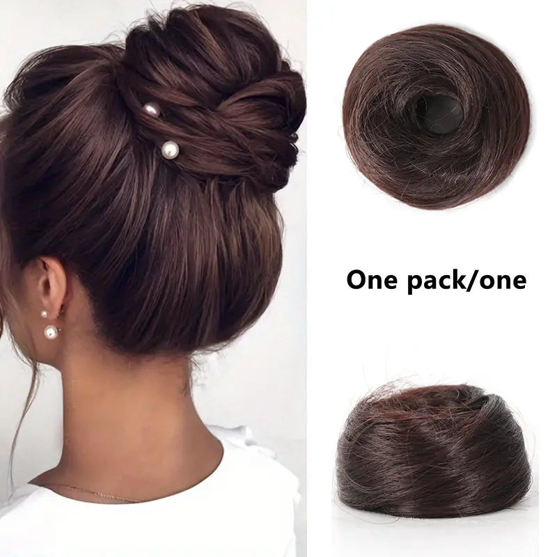 Synthetic Messy Bun Hair Piece for Women, Curly Updo Scrunchie Extension for Instant Volume and a High Crown💇‍♀️ - image 9