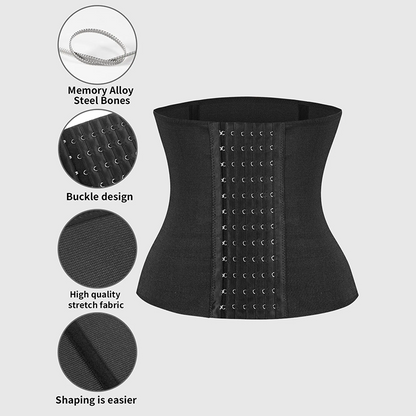 Women's Solid Color Hook & Eye Closure Waist Trainer, Adjustable Tummy Control Shaper ✨ - image 6