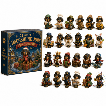 24 Days of Dachshund Jobs Advent Calendar 2026 – 24 Unique Collectible Dachshund Miniatures, Christmas Countdown Gift for Dog Lovers