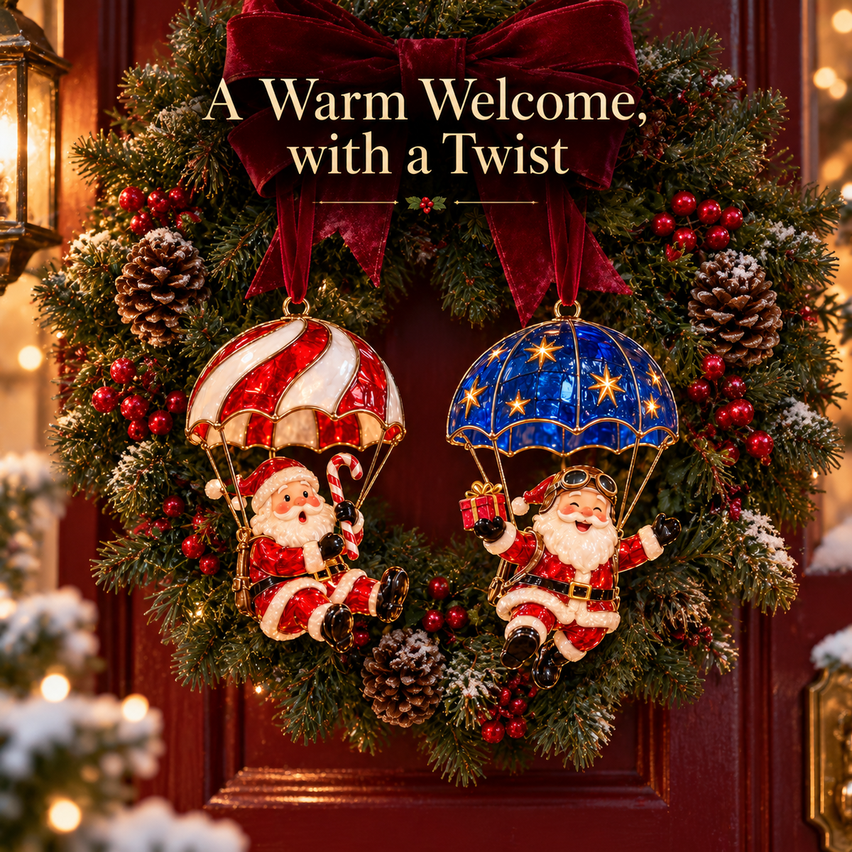 Parachuting Santa Christmas Ornaments – 6 Whimsical Holiday Designs