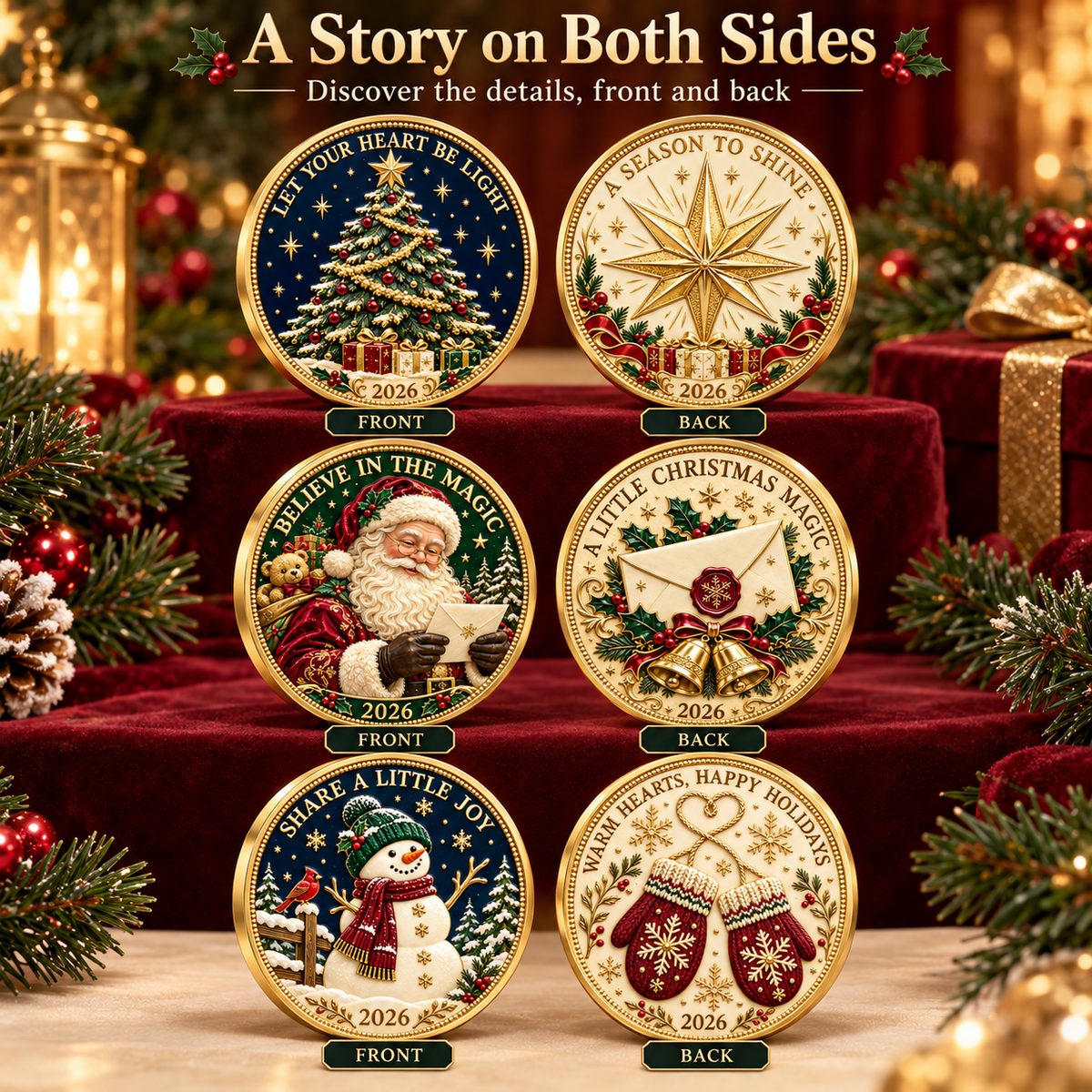 2026 Christmas Memories Coin Collection – 6 Festive Designs, Double-Sided Details & Timeless Holiday Charm