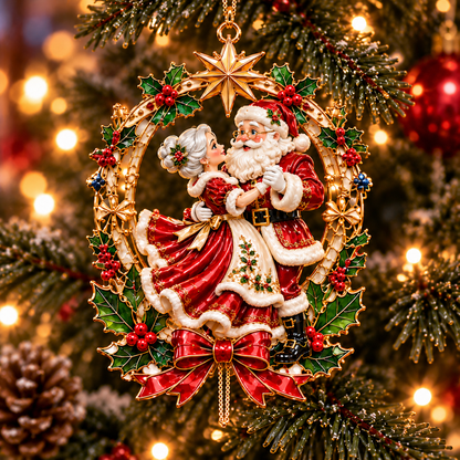 Santa & Mrs. Claus Christmas Adventures – 6-Piece Vintage Christmas Tree Ornament Collection | Nutcracker, Snowman & Holiday Train | A Heartwarming Christmas Keepsake Gift