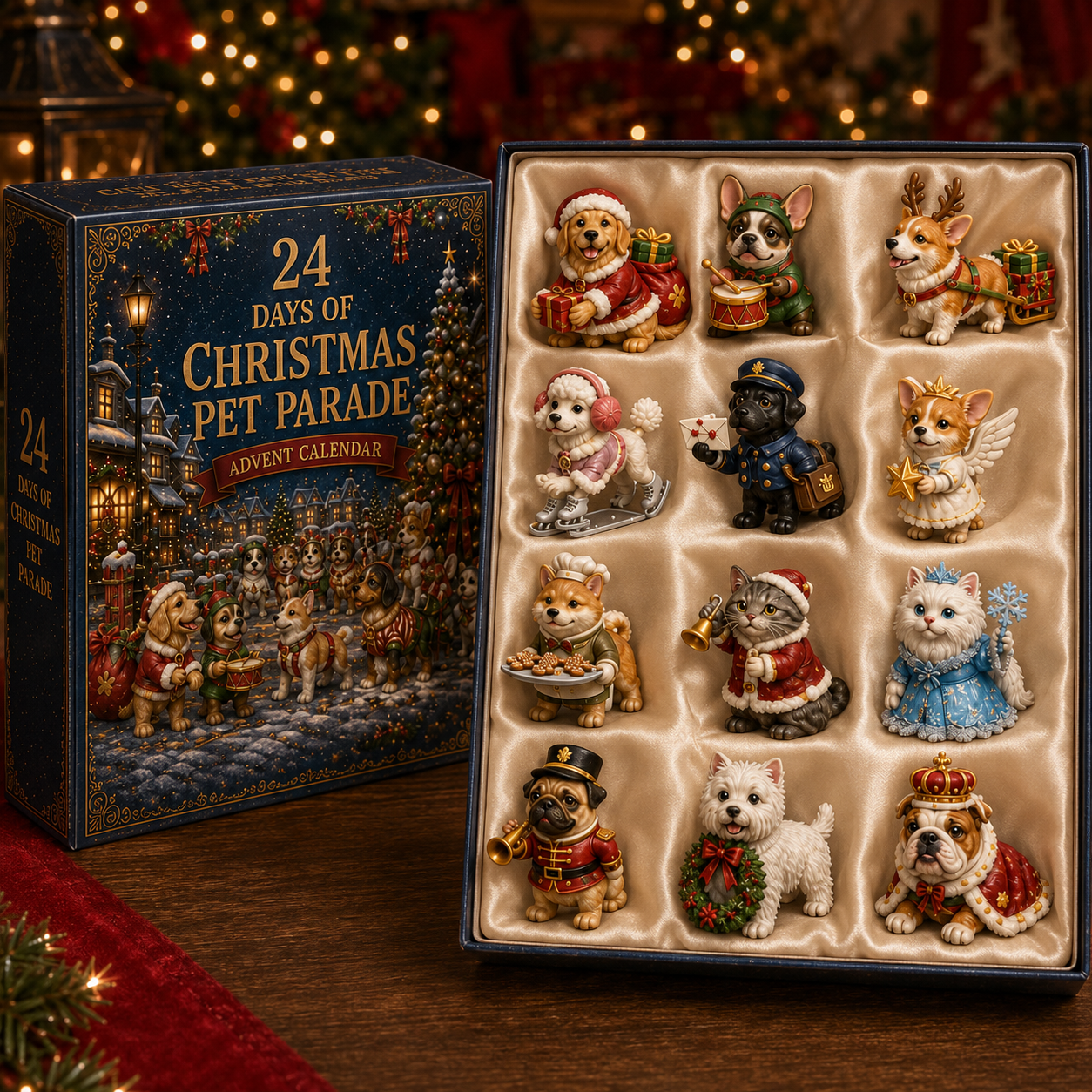 24 Days of Christmas Pet Parade Advent Calendar – 24 Unique Holiday Pet Miniatures