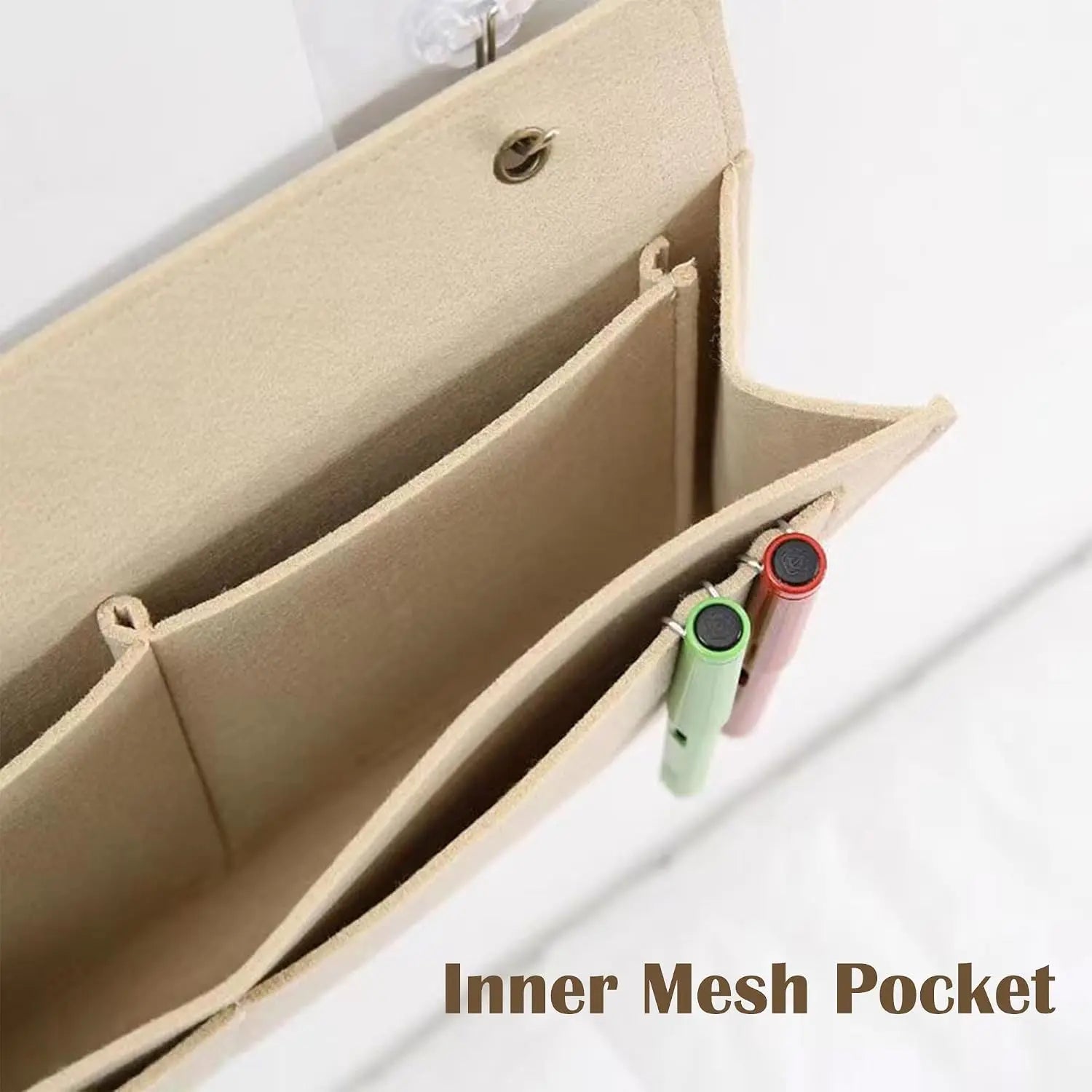 Bedside Caddy, 5 Pockets Felt Bedside Storage Organizer, Hanging Storage Organizer🛏️ - image 2