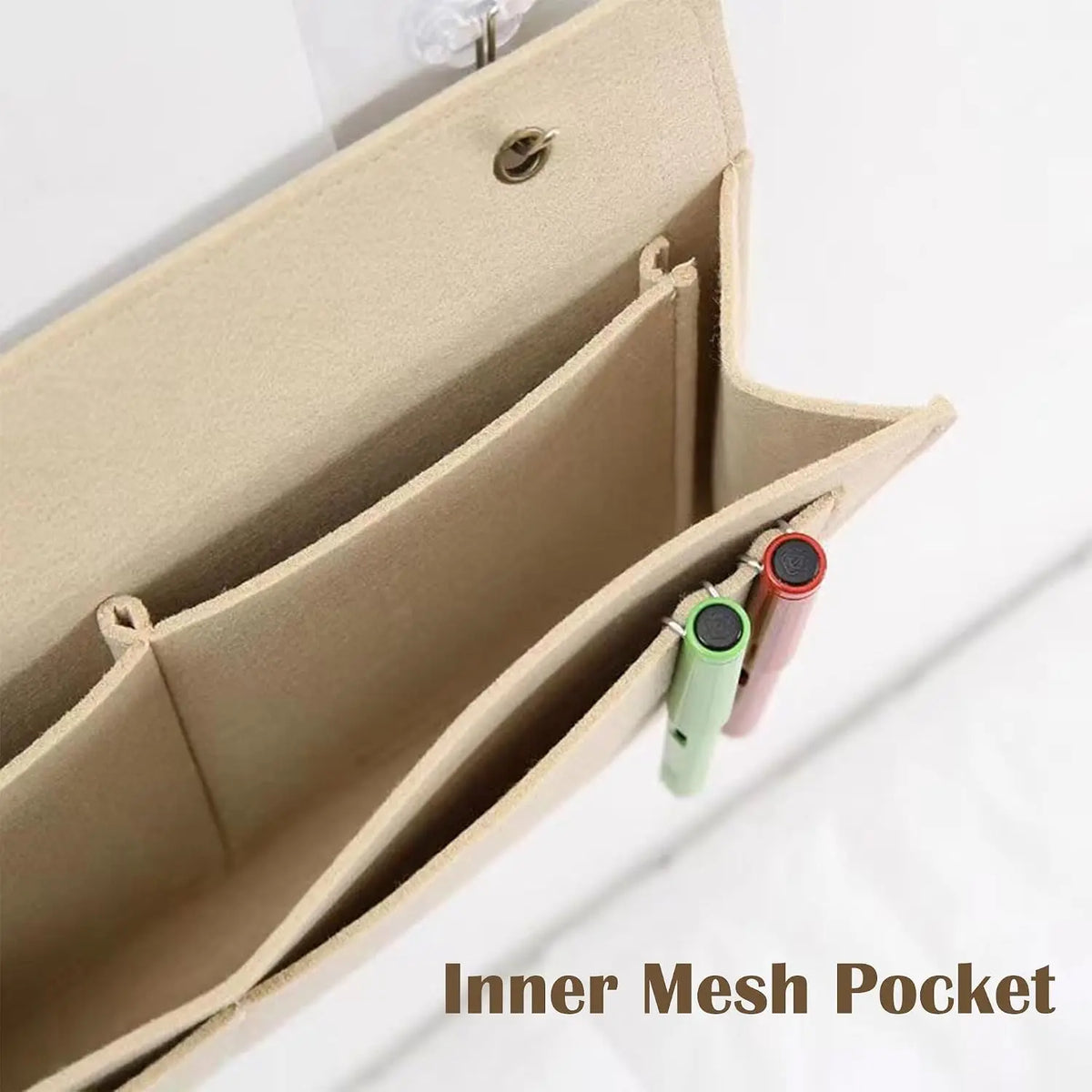 Bedside Caddy, 5 Pockets Felt Bedside Storage Organizer, Hanging Storage Organizer🛏️ - image 2