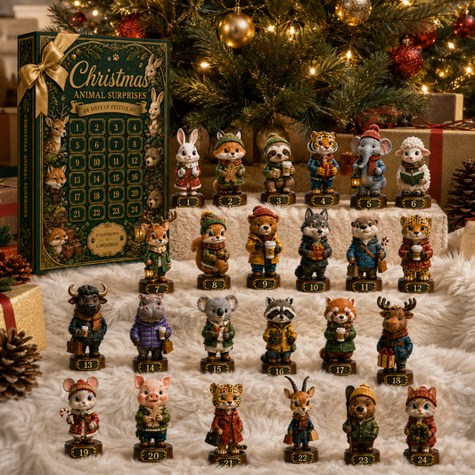 ✨24-Day Christmas Countdown Advent Calendar –Animal Surprise Ornament