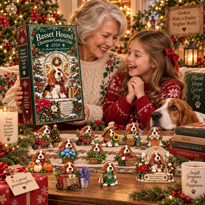 24 Days of Garden Joy — Basset Hound Christmas Garden Club Advent Calendar 2026