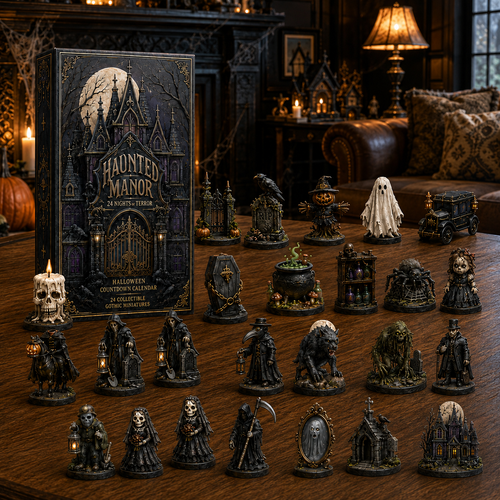 Haunted Manor Halloween Countdown Calendar 2026 – 24 Nights of Terror Gothic Miniature Collectibles