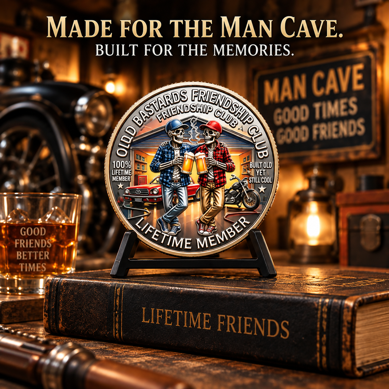 Old Bastards Friendship Club 2026 – Double-Sided Friendship Commemorative Coin, Funny Lifetime Keepsake Gift for Best Friends & Old Buddies