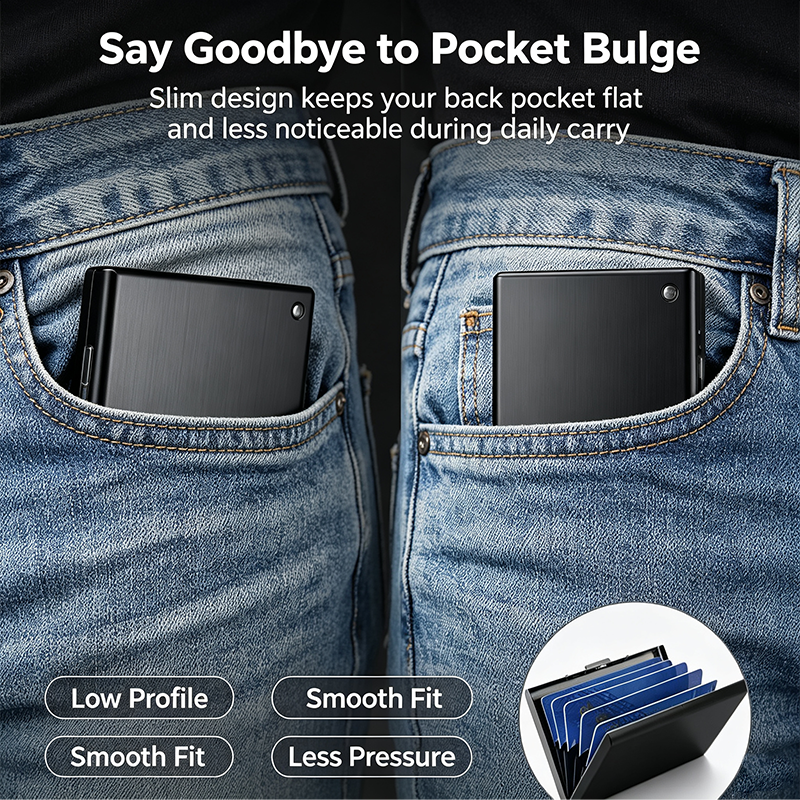 Men's Minimalist RFID Blocking Metal Card Holder Wallet💳 - image 4