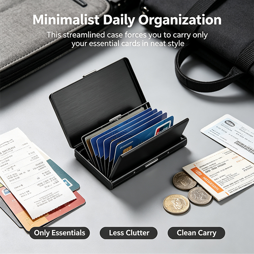 Men's Minimalist RFID Blocking Metal Card Holder Wallet💳 - image 1