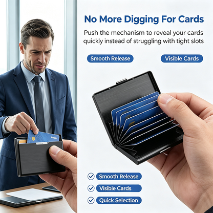 Men's Minimalist RFID Blocking Metal Card Holder Wallet💳 - image 7