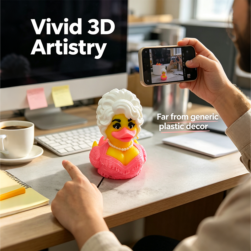 Dolly Duck - 3D Printed Collectible, Cute Desk & Car Decor🦆 - image 4
