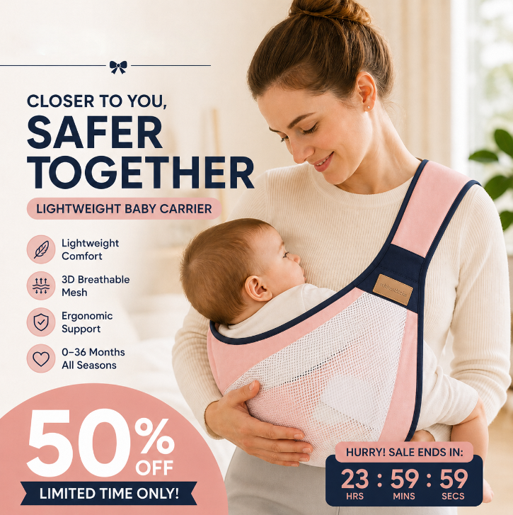 👶 4-in-1 Breathable Baby Carrier – 0-36 Months, Front/Back/Facing In/Out – Hands-Free - image 1