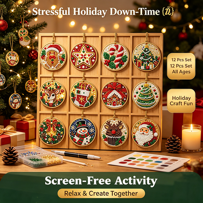 6Pcs/12Pcs Christmas DIY Diamond Painting Ornaments Kit, Xmas Tree Hanging Pendant🎄 - image 5