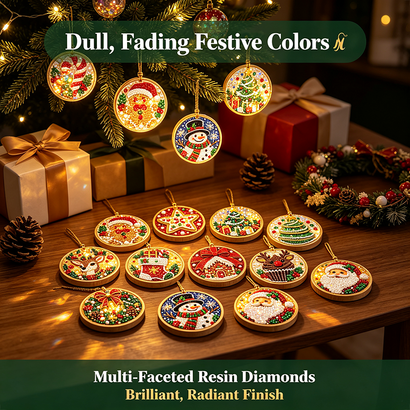 6Pcs/12Pcs Christmas DIY Diamond Painting Ornaments Kit, Xmas Tree Hanging Pendant🎄 - image 13