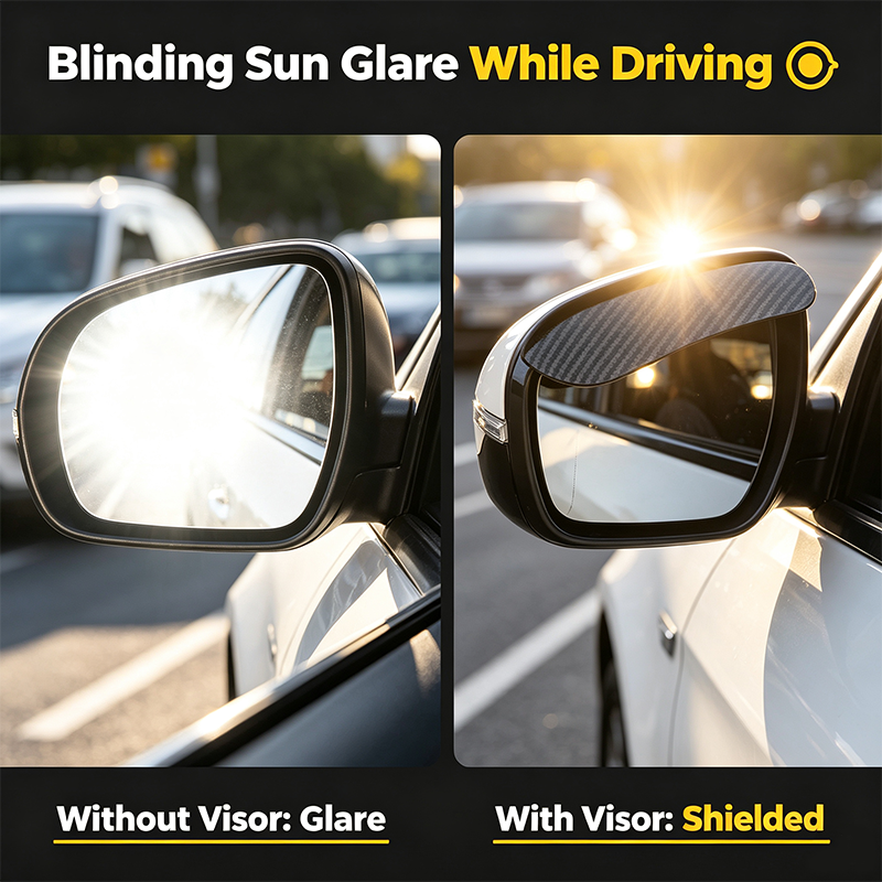 2PCS Car Side Mirror Rain Guards - Carbon Look ABS Visor Covers 🌧️ - image 7