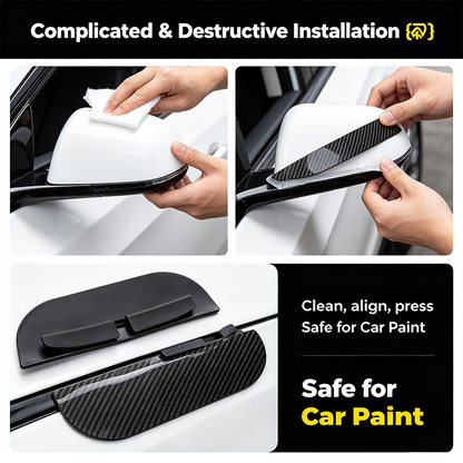 2PCS Car Side Mirror Rain Guards - Carbon Look ABS Visor Covers 🌧️ - image 4
