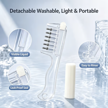 💧Refillable Scalp Oil Applicator Comb with 6 Metal Massage Tips – Even Root Serum Distribution & Scalp Stimulation for Hair Care - image 8