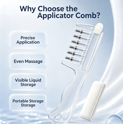 💧Refillable Scalp Oil Applicator Comb with 6 Metal Massage Tips – Even Root Serum Distribution & Scalp Stimulation for Hair Care - image 2